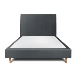 Lit avec tête de lit tapissier velours et sommier tapissier - Lit en bois massif>Sommeil De Plomb New
