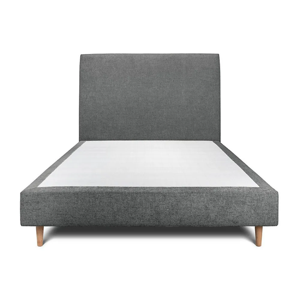 Lit avec tête de lit tapissier tissu et sommier tapissier - Lit en bois massif>Sommeil De Plomb Sale