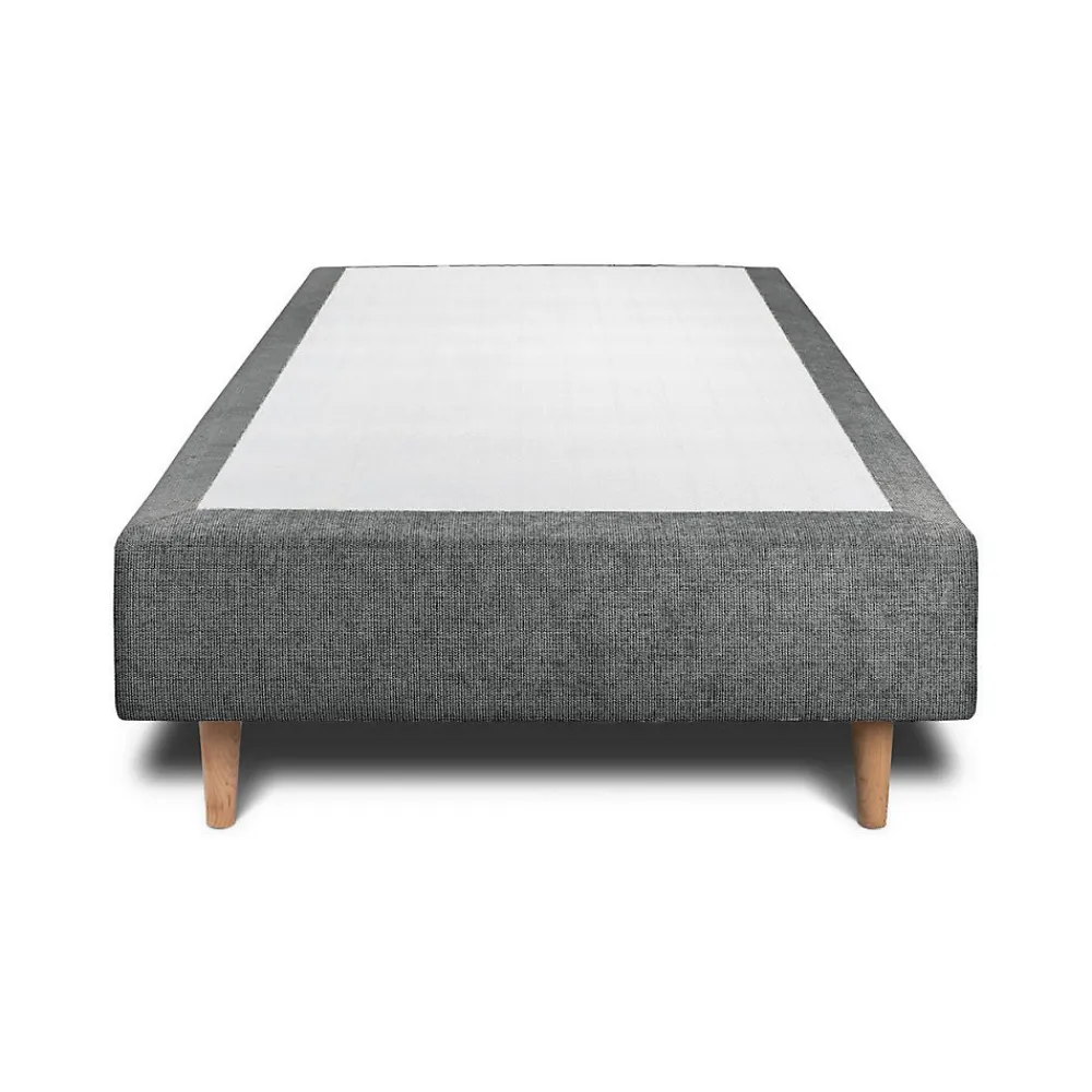 Sommeil De Plomb Lit avec tête de lit tapissier tissu et sommier tapissier - Lit en bois massif* Lit Simple