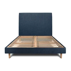 Sommeil De Plomb Lit avec tête de lit tapissier tissu et sommier kit - Lit en bois massif* Lit Double