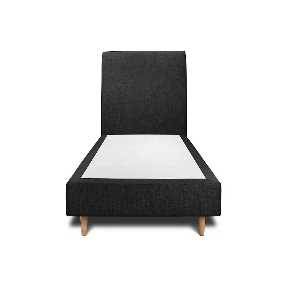 Sommeil De Plomb Lit avec tête de lit tapissier tissu et sommier tapissier - Lit en bois massif* Lit Simple