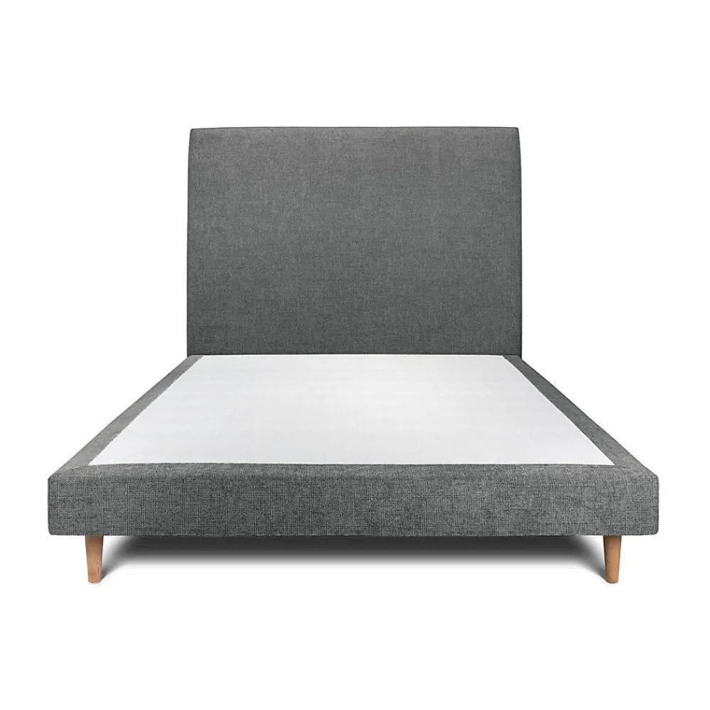 Sommeil De Plomb Lit avec tête de lit tapissier tissu et sommier tapissier - Lit en bois massif* Lit Simple