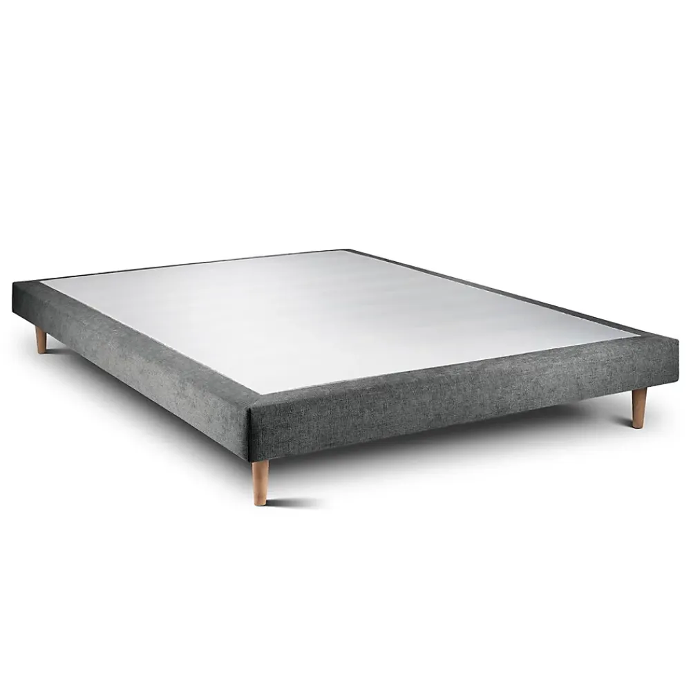 Sommeil De Plomb Lit avec tête de lit tapissier tissu et sommier tapissier - Lit en bois massif* Lit Simple