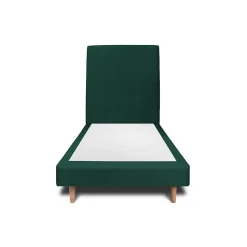Lit avec tête de lit tapissier velours et sommier tapissier - Lit en bois massif>Sommeil De Plomb