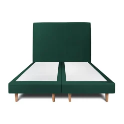 Sommeil De Plomb Lit avec tête de lit tapissier velours et sommier tapissier - Lit en bois massif* Lit Double