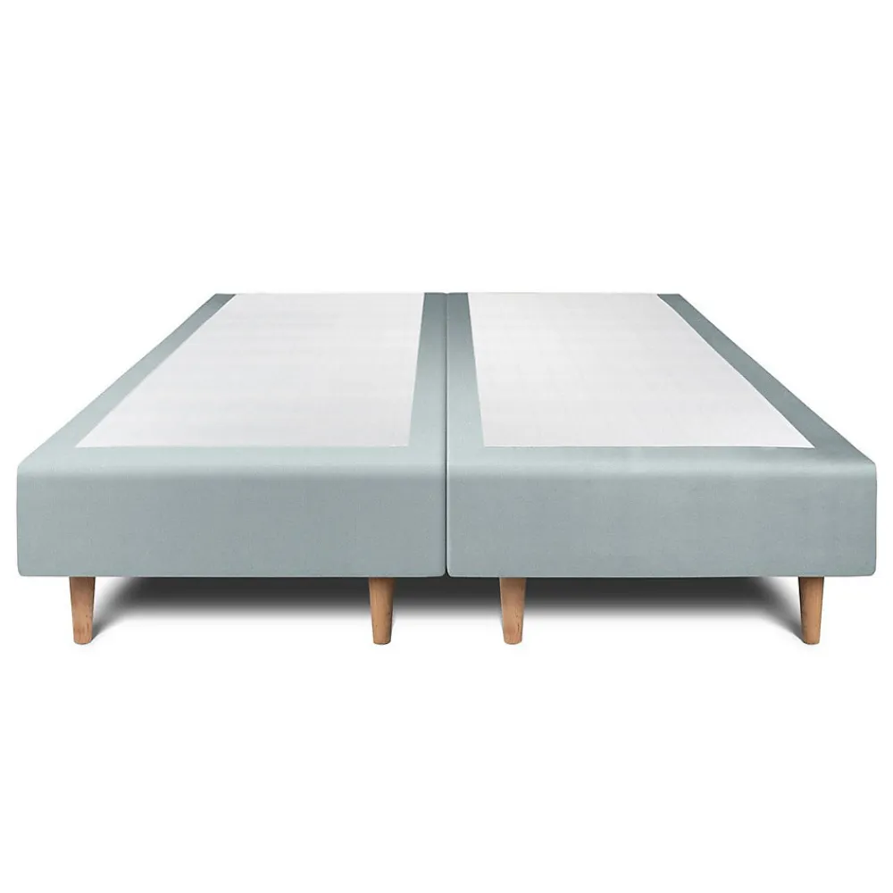 Lit avec tête de lit tapissier velours et sommier tapissier - Lit en bois massif>Sommeil De Plomb Discount