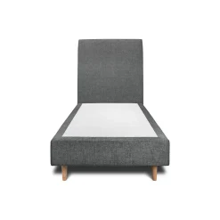 Sommeil De Plomb Lit avec tête de lit tapissier tissu et sommier tapissier - Lit en bois massif* Lit Simple