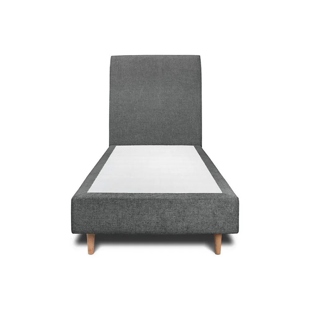 Sommeil De Plomb Lit avec tête de lit tapissier tissu et sommier tapissier - Lit en bois massif* Lit Simple