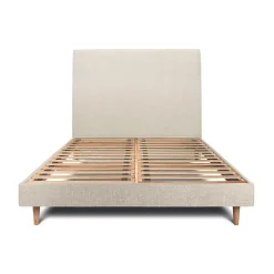 Sommeil De Plomb Lit avec tête de lit tapissier tissu et sommier kit - Lit en bois massif* Lit Double