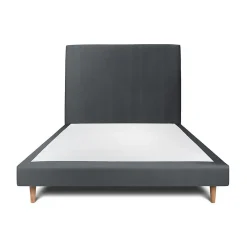 Lit avec tête de lit tapissier velours et sommier tapissier - Lit en bois massif>Sommeil De Plomb New