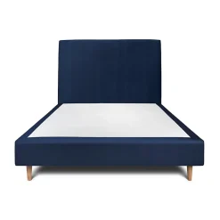 Sommeil De Plomb Lit avec tête de lit tapissier velours et sommier tapissier - Lit en bois massif* Lit Double