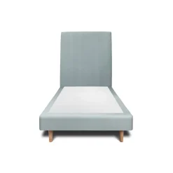 Sommeil De Plomb Lit avec tête de lit tapissier velours et sommier tapissier - Lit en bois massif* Lit Simple