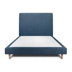 Sommeil De Plomb Lit avec tête de lit tapissier tissu et sommier tapissier - Lit en bois massif* Lit Double