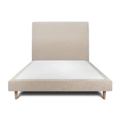 Sommeil De Plomb Lit avec tête de lit tapissier tissu et sommier tapissier - Lit en bois massif* Lit Simple