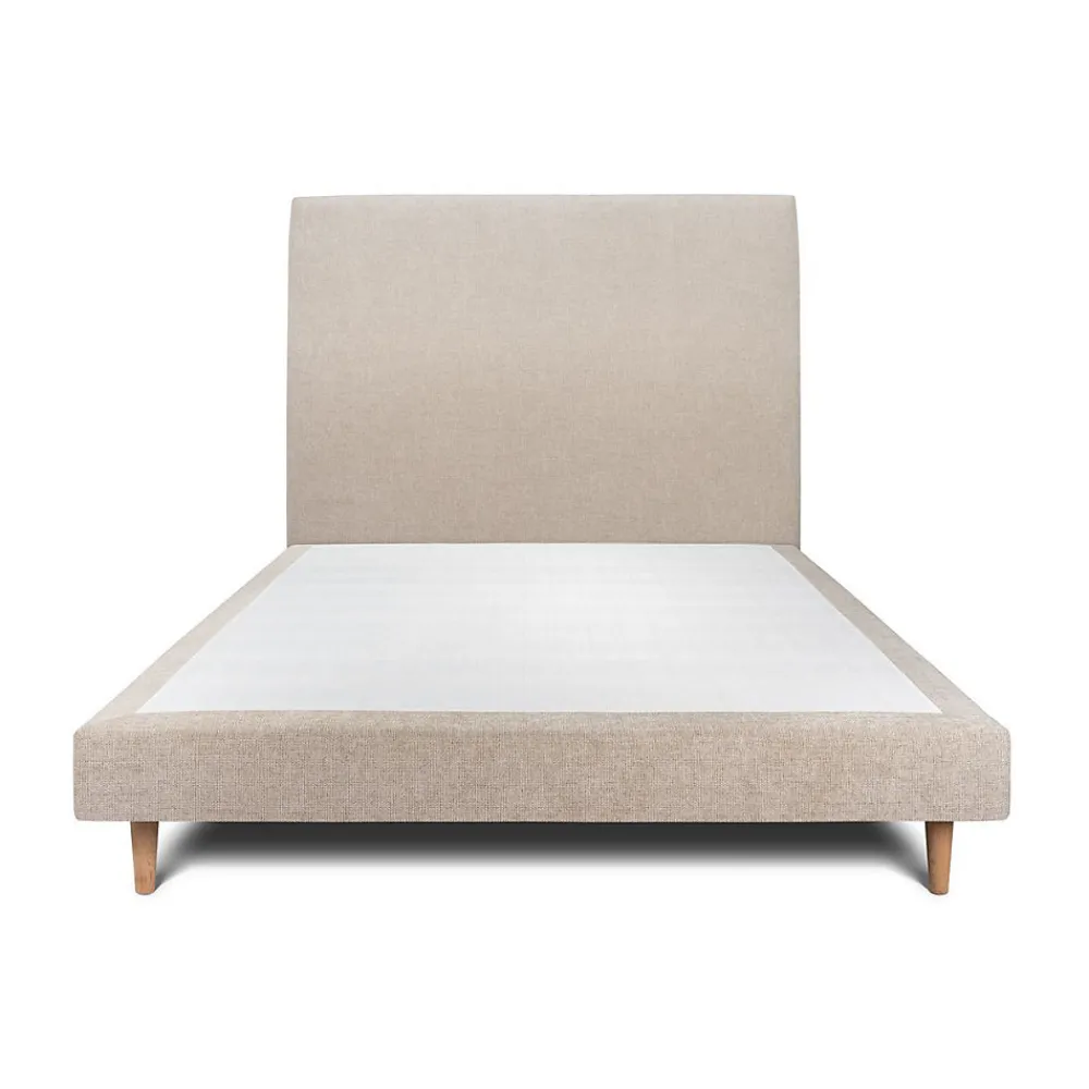 Sommeil De Plomb Lit avec tête de lit tapissier tissu et sommier tapissier - Lit en bois massif* Lit Simple