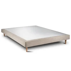 Sommeil De Plomb Lit avec tête de lit tapissier tissu et sommier tapissier - Lit en bois massif* Lit Simple
