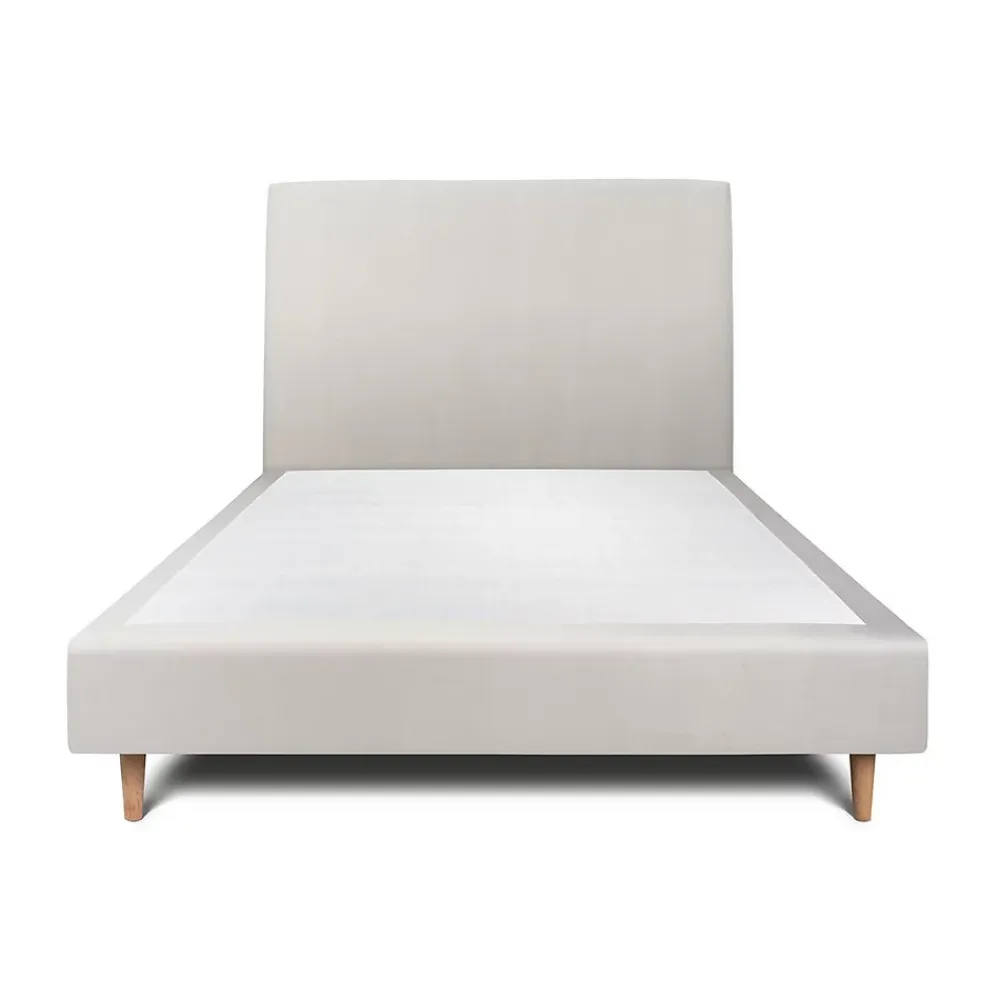 Sommeil De Plomb Lit avec tête de lit tapissier velours et sommier tapissier - Lit en bois massif* Lit Simple