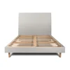 Lit avec tête de lit tapissier velours et sommier kit - Lit en bois massif>Sommeil De Plomb Outlet