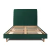 Lit avec tête de lit tapissier velours et sommier kit - Lit en bois massif>Sommeil De Plomb Sale