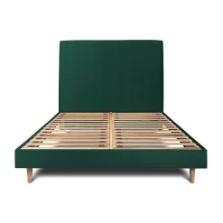Lit avec tête de lit tapissier velours et sommier kit - Lit en bois massif>Sommeil De Plomb Sale