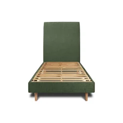 Lit avec tête de lit tapissier tissu et sommier kit - Lit en bois massif>Sommeil De Plomb New