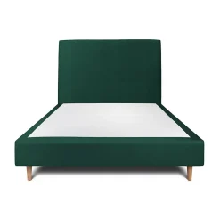 Sommeil De Plomb Lit avec tête de lit tapissier velours et sommier tapissier - Lit en bois massif* Lit Simple