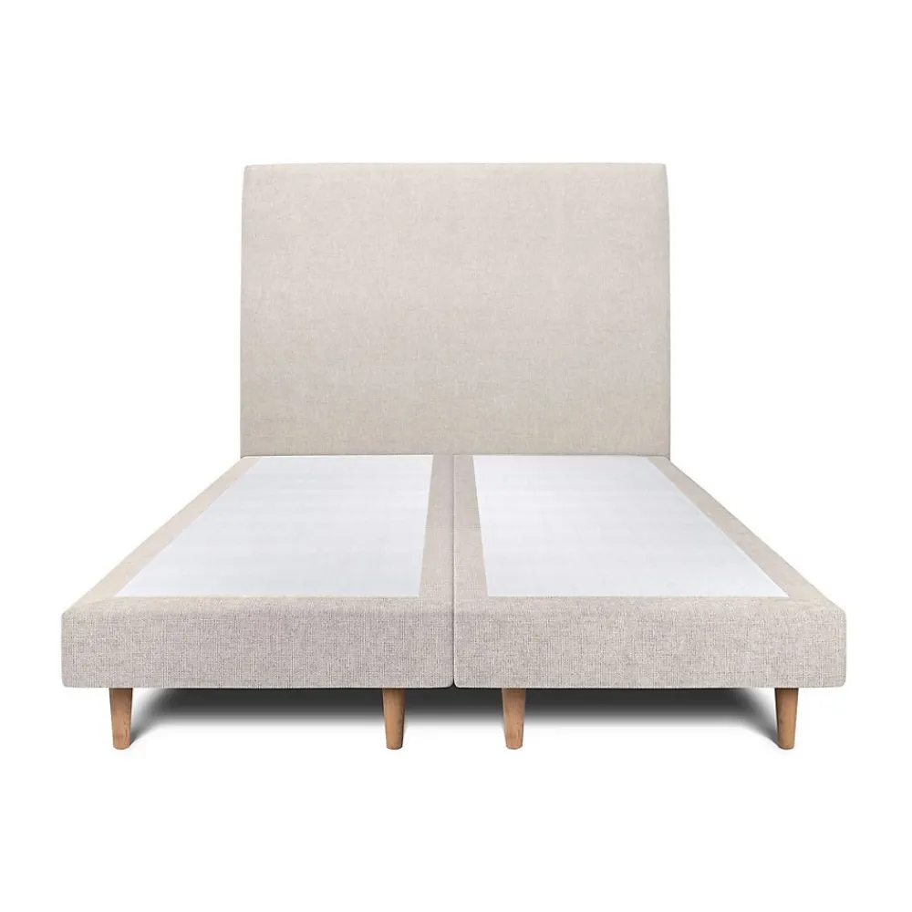 Sommeil De Plomb Lit avec tête de lit tapissier tissu et sommier tapissier - Lit en bois massif* Lit Double