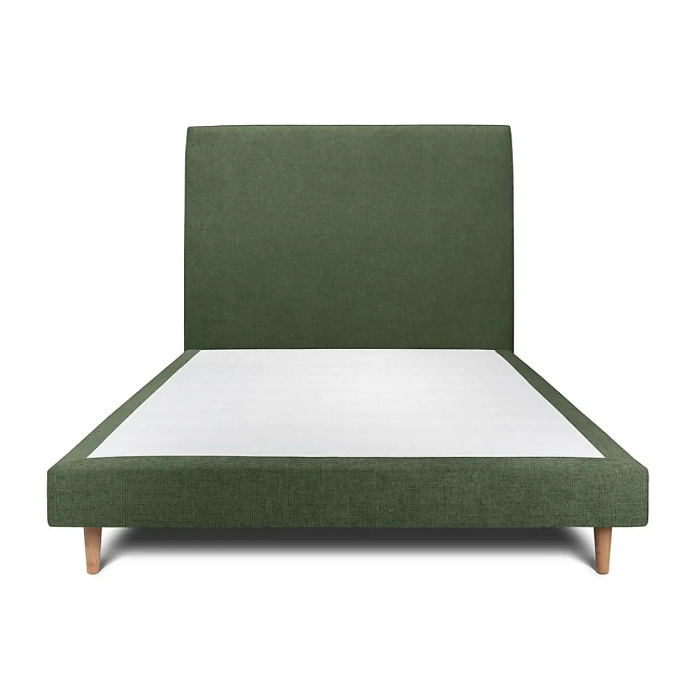 Sommeil De Plomb Lit avec tête de lit tapissier tissu et sommier tapissier - Lit en bois massif* Lit Simple