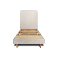 Lit avec tête de lit tapissier bouclette et sommier kit - Lit en bois massif>Sommeil De Plomb Hot