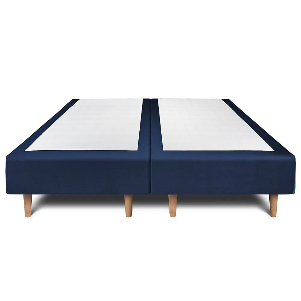 Lit avec tête de lit tapissier velours et sommier tapissier - Lit en bois massif>Sommeil De Plomb Online
