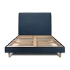 Sommeil De Plomb Lit avec tête de lit tapissier tissu et sommier kit - Lit en bois massif* Lit Simple
