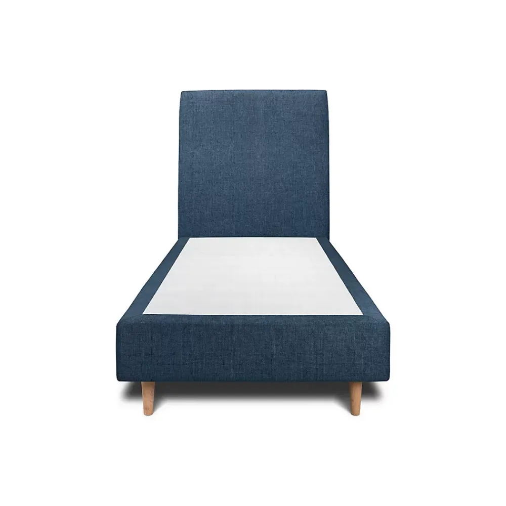 Sommeil De Plomb Lit avec tête de lit tapissier tissu et sommier tapissier - Lit en bois massif* Lit Simple