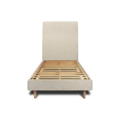 Lit avec tête de lit tapissier tissu et sommier kit - Lit en bois massif>Sommeil De Plomb