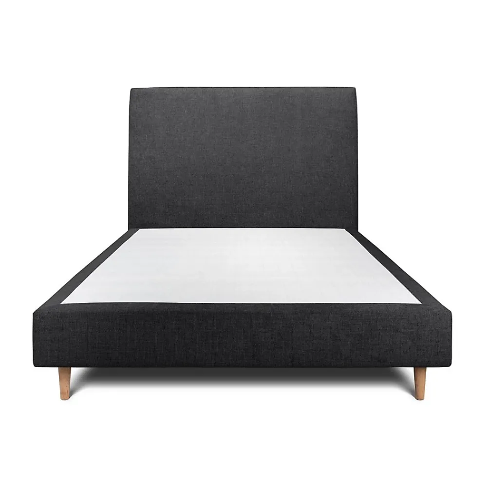 Sommeil De Plomb Lit avec tête de lit tapissier tissu et sommier tapissier - Lit en bois massif* Lit Double