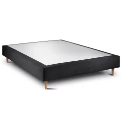 Sommeil De Plomb Lit avec tête de lit tapissier tissu et sommier tapissier - Lit en bois massif* Lit Double