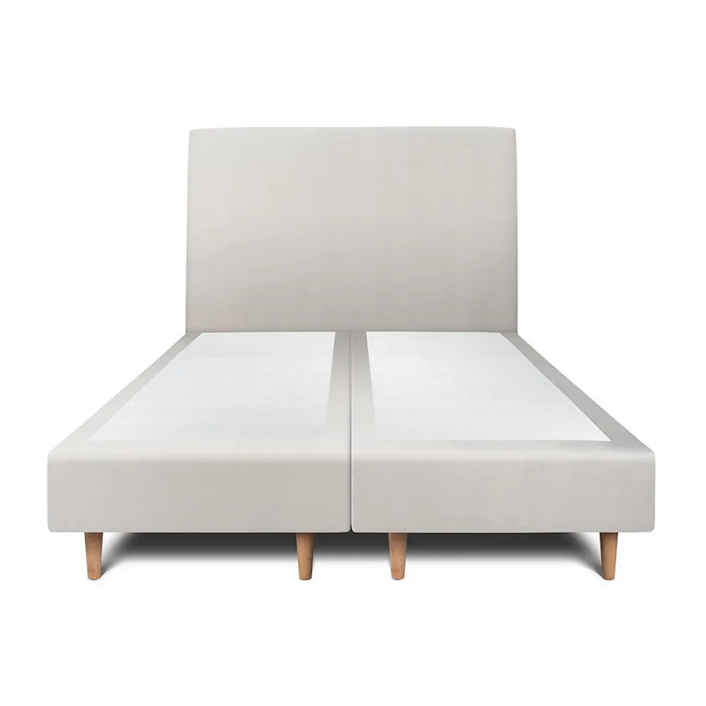 Lit avec tête de lit tapissier velours et sommier tapissier - Lit en bois massif>Sommeil De Plomb New