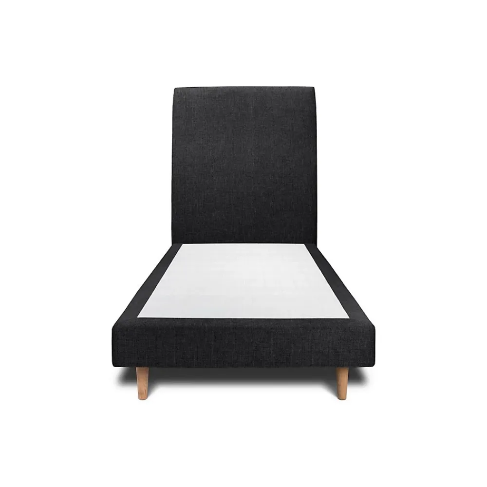 Sommeil De Plomb Lit avec tête de lit tapissier tissu et sommier tapissier - Lit en bois massif* Lit Simple
