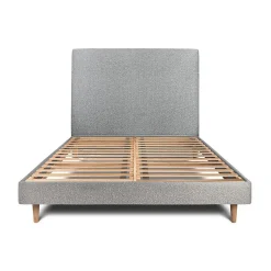 Sommeil De Plomb Lit avec tête de lit tapissier bouclette et sommier kit - Lit en bois massif* Lit Simple