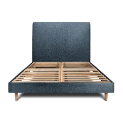 Sommeil De Plomb Lit avec tête de lit tapissier bouclette et sommier kit - Lit en bois massif* Lit Simple