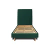 Sommeil De Plomb Lit avec tête de lit tapissier velours et sommier kit - Lit en bois massif* Lit Simple