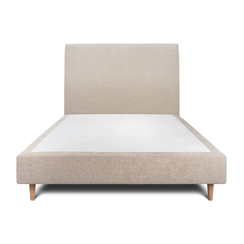 Sommeil De Plomb Lit avec tête de lit tapissier tissu et sommier tapissier - Lit en bois massif* Lit Double