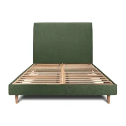 Lit avec tête de lit tapissier tissu et sommier kit - Lit en bois massif>Sommeil De Plomb Online