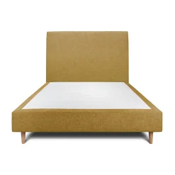 Lit avec tête de lit tapissier tissu et sommier tapissier - Lit en bois massif>Sommeil De Plomb Online