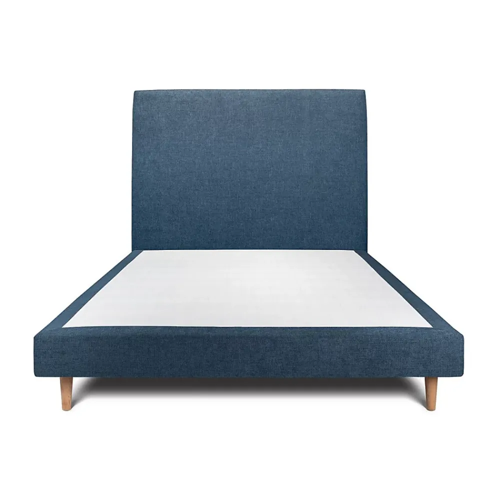 Sommeil De Plomb Lit avec tête de lit tapissier tissu et sommier tapissier - Lit en bois massif* Lit Simple