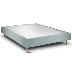Sommeil De Plomb Lit avec tête de lit tapissier velours et sommier tapissier - Lit en bois massif* Lit Simple