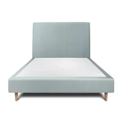 Sommeil De Plomb Lit avec tête de lit tapissier velours et sommier tapissier - Lit en bois massif* Lit Simple