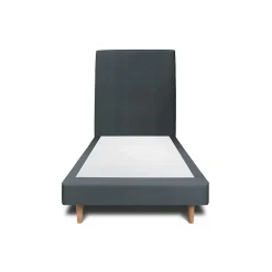 Sommeil De Plomb Lit avec tête de lit tapissier velours et sommier tapissier - Lit en bois massif* Lit Simple