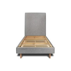 Sommeil De Plomb Lit avec tête de lit tapissier bouclette et sommier kit - Lit en bois massif* Lit Simple