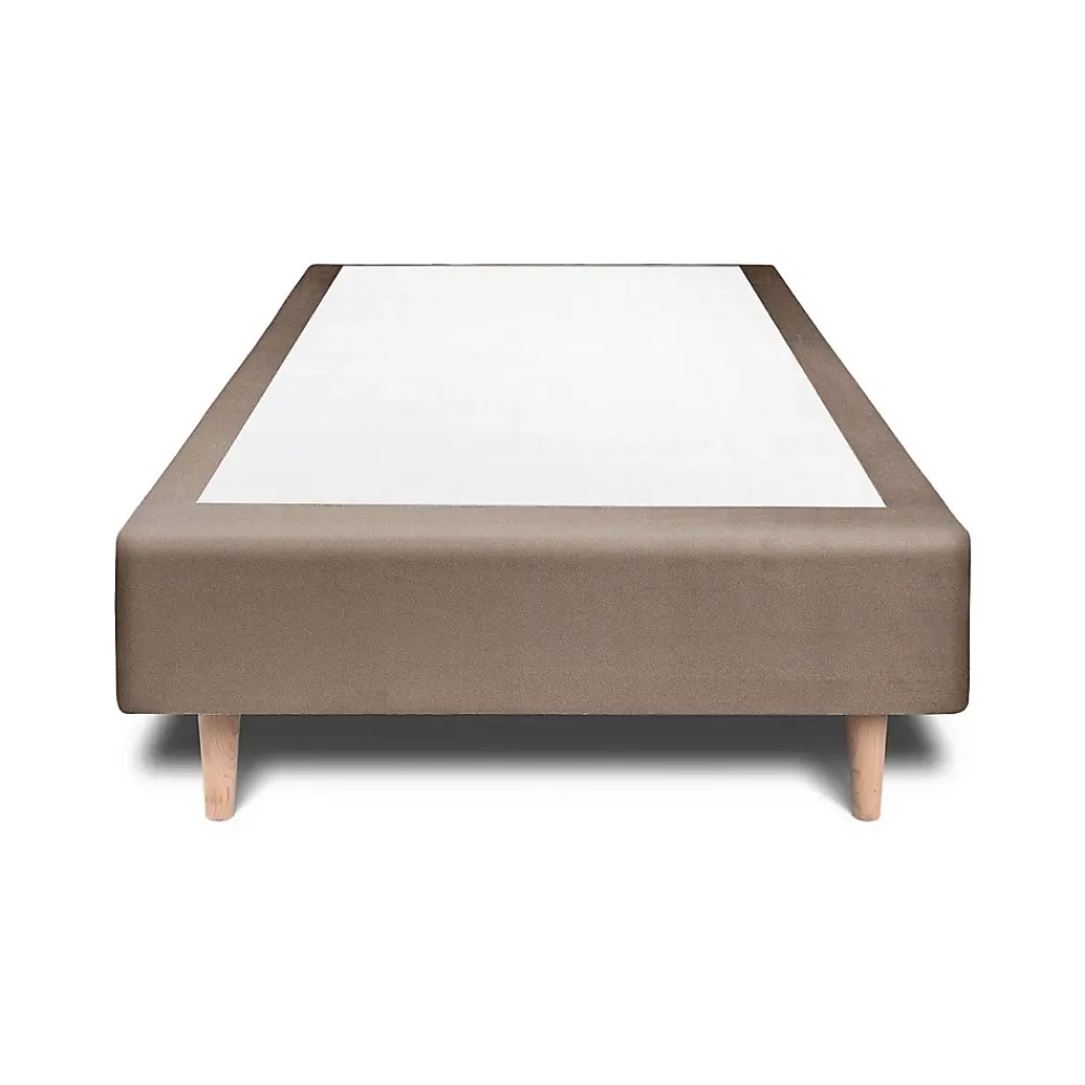 Sommeil De Plomb Lit avec tête de lit tapissier velours et sommier tapissier - Lit en bois massif* Lit Simple