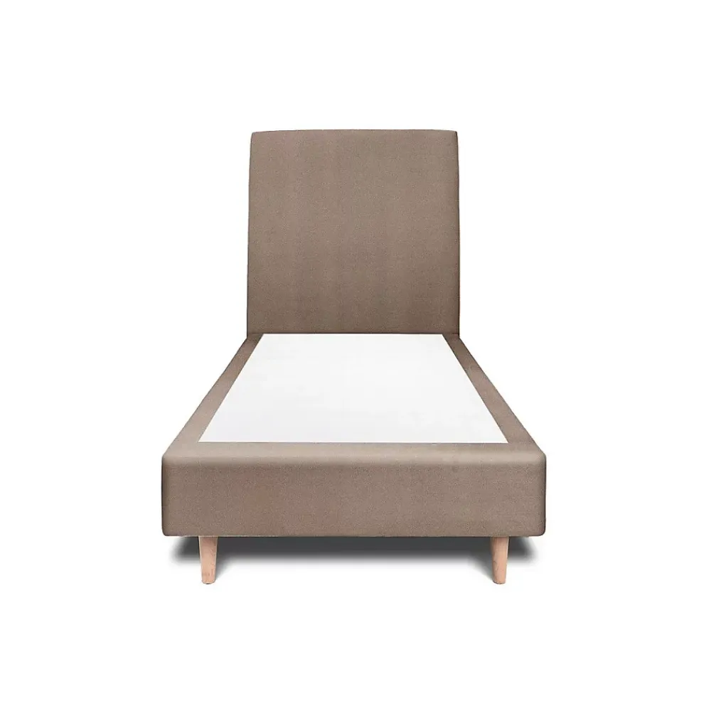 Sommeil De Plomb Lit avec tête de lit tapissier velours et sommier tapissier - Lit en bois massif* Lit Simple